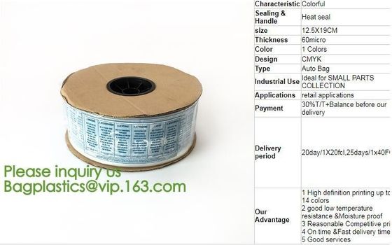 Clear LLDPE Easy Tearing Line Pre-Opened In Roll Bag,Factory Custom Autobag Preopened Polybag On A Roll