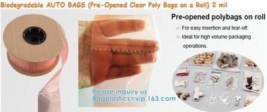 custom design degradable clear self adhesive seal plastic auto bag,Bag sealing pre-opened poly bags on a roll,transparen