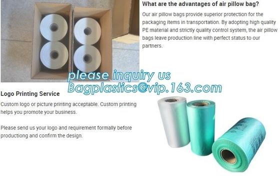 bubble dunnage pillow air bag, air cushion films for packaging, air filled pillow bag, air column bag, dunnage cushion a