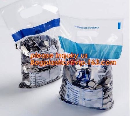 security deposit bags bank deposit bags cash deposit bags, general bank plastic deposit bags supply, Coin and Bank Note