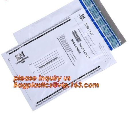 Strong adhesive seal tamper proof safety deposit package plastic bank bag, Bank Tamper Evident Security Bag/Secure Couri