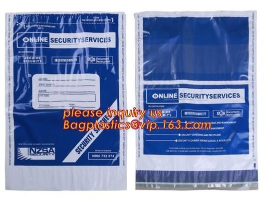 Strong adhesive seal tamper proof safety deposit package plastic bank bag, Bank Tamper Evident Security Bag/Secure Couri