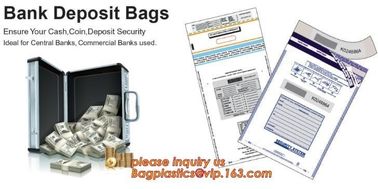 Bank Cash Bag Polyester Bags with Adhesive Tape, coins Zip lockk bags reclosable deposit bank bags, tamper proof sealing b