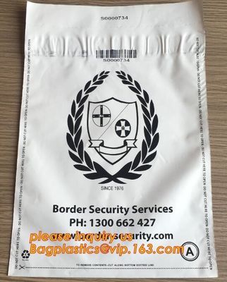 money locking security bag courier plastic bag, plastic self adhesive evidence bag/security bag, Temper-Evident Bags, De
