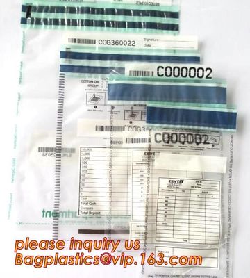 money locking security bag courier plastic bag, plastic self adhesive evidence bag/security bag, Temper-Evident Bags, De