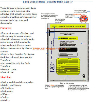 Evidence Paper Document Digital Opaque Bag, cash deposit bag, Security Bags Plastic Deposit PE Bag Cash Envelope Check S