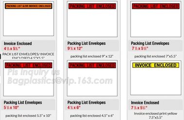 Printed adhesive PAKLIST waterproof packing list enclosed envelopes for Receipt Slips, printed adhesive packing list env