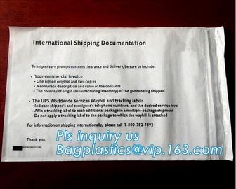 Self-Seal Security Document Packing List, UPS TNT express invoice packing list envelope, enclosed envelope/ waybill bag