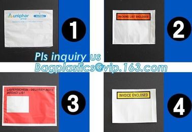 polyethene PE self-adhesive packing list document envelopes, PE packing list envelope, self adhesive closure packing lis