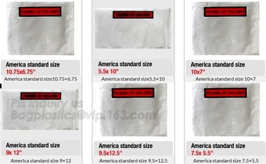 PE Packing List Envelope / mail lite bags, 7&quot; x 5-1/2&quot; Packing List Envelope &quot;PACKING LIST ENCLOSED&quot; Full Face Top Loadi