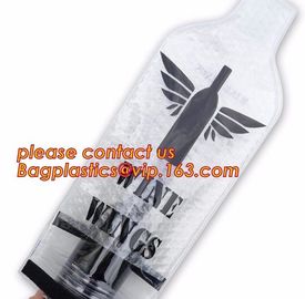 Zipped bottom plastic bottle wrap plastic bottle sleeves air wine slip Self zipped liquor bottle plastic wrap bagease pa