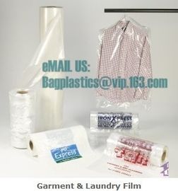 wholesale laundry garment bag on roll clear ldpe with printing, Plastic garment bags on roll