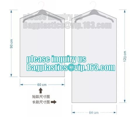 fashion disposable clear ldpe poly laundry suit garment packaging dry cleaning cover plastic bag for clothes on roll