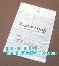 biodegradable Customized Poly Plastic Drawstring Hotel Laundry Bag, Hotel packaging clothes for laundry plastic bag