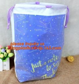 Biodegradable drawstring laundry poly bag,Cotton string LDPE plastic laundry bag custom poly bag drawstring bag bagease