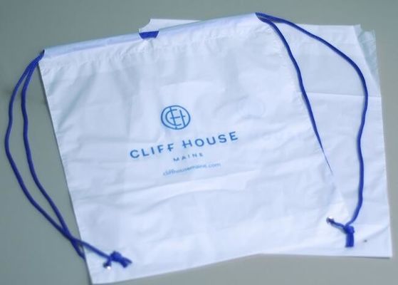 Biodegradable drawstring laundry poly bag with printing,Logo Printed Poly Drawstring Hotel/Travel Laundry Plastic bag