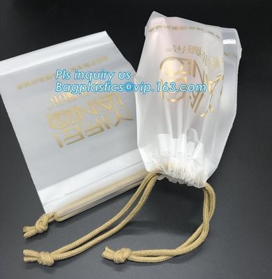 Biodegradable Environment friendly Hotel packaging clothes for laundry plastic bag Customized Poly Plastic Drawstring cu