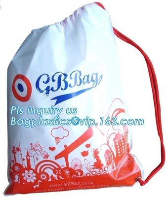 Biodegradable Hotel packaging clothes for laundry plastic bag Customized Poly Plastic Drawstring customed Hotel Plastic