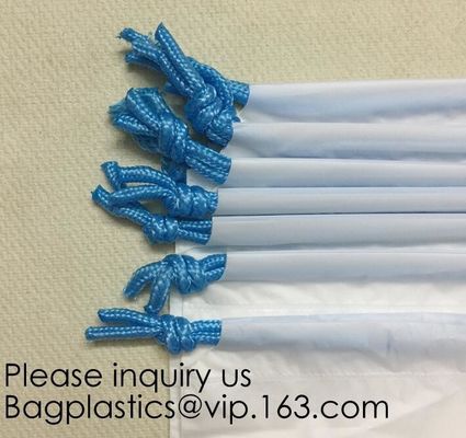 Laundry Bags Hospitality Plastic Bags Drawstring Closure Write-On Indicator Strips. Clear Hotel Biodegradable Bags With