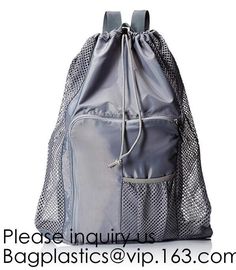 Drawstring Bag with Cord Lock and White Sturdy Mesh Material for Factories, College, Dorm, Storage Sturdy &amp; Breathable