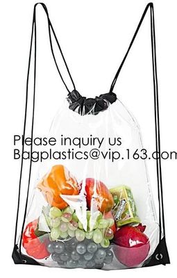 Clear Cinch Bags Traveling Sport Bags,Backpack with Front Zipper Mesh Pocket,Mesh Pocket and Bottle Mesh Poket,holder