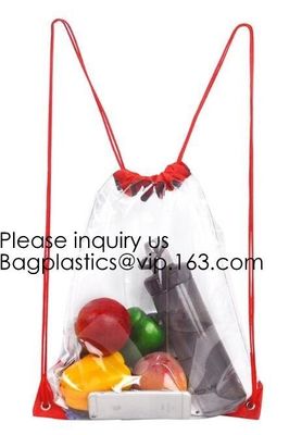 Clear Cinch Bags Traveling Sport Bags,Backpack with Front Zipper Mesh Pocket,Mesh Pocket and Bottle Mesh Poket,holder