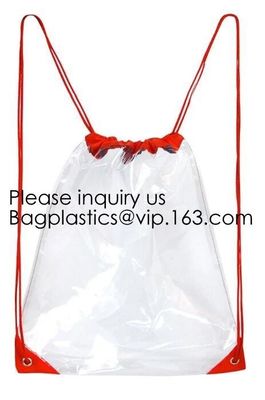 Clear Cinch Bags Traveling Sport Bags,Backpack with Front Zipper Mesh Pocket,Mesh Pocket and Bottle Mesh Poket,holder