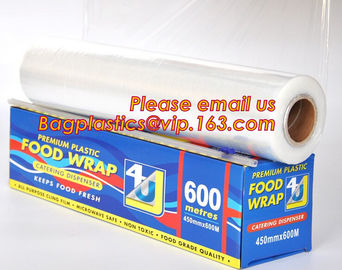 Newly design household food grade excellent quality factory price cling film, pe food plastic wrap