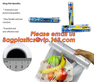 food plastic wrap, High quality and safety transparent best fresh hot blue Jumbo roll cling film 1500m