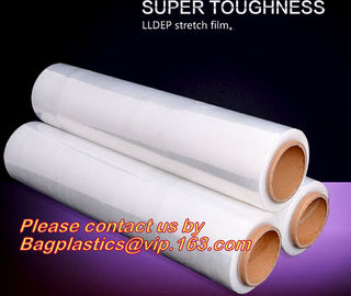 plastic transparent food nontoxic cling wrap, cast clear plastic extensible wrap film, Lldpe Cast Stretch Banding Film