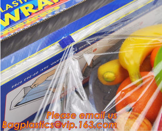 Keep Fresh PE food wrap plastic Cling film wrap jumbo roll, LLDPE power stretch wrap film food wrap stretch film, bageas