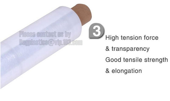 Pallet Stretch Wrap Cast LLDPE Shrink Film Wrap with handle, plastic cargo pallet warp net knit stretch wrap, bagease