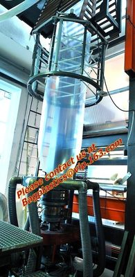 7 layer coex blue transparent plastic layflat tubing roll blown one side heat sealable flm, high barrier coex blown mach