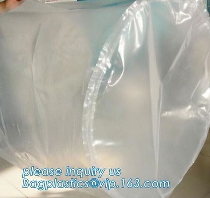 bottom unloading PE liner bag, round bottom bucket liner, plastic pail liner, circle round bottom liner for liquid and p