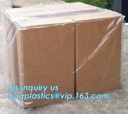 Commercial clear gussted bags for pallet covers, Plastic vinyl cover with square bottom poly pallet cover, Tarpaulin Pal