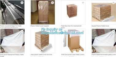 Disposable PE Plastic Pallet Covers bag on Roll, Waterproof Pallet Cover Plastic PE for Europallet 80x120x250 cm, BAGEAS