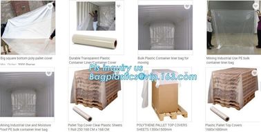 Disposable PE Plastic Pallet Covers bag on Roll, Waterproof Pallet Cover Plastic PE for Europallet 80x120x250 cm, BAGEAS