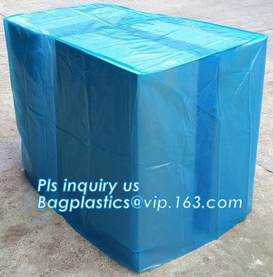 sealable square bottom pallet shrink wrap plastic cover for bags, jumbo black lightproof and waterproof plastic pallet c