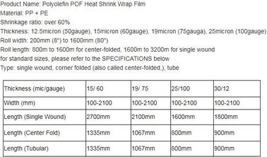 Polyolefin POF Heat Shrink Wrap Film,Pre-perforated film,POF clear heat shrink plastic protective roll film,PE Shrink Fi