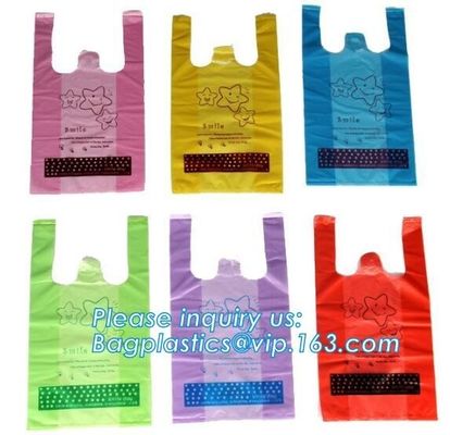 Biodegradable compostable T-Shirt Bag,Carry Out Retail Bags Recyclable Grocery Shopping,Grocery T-shirts Carry-out Ba