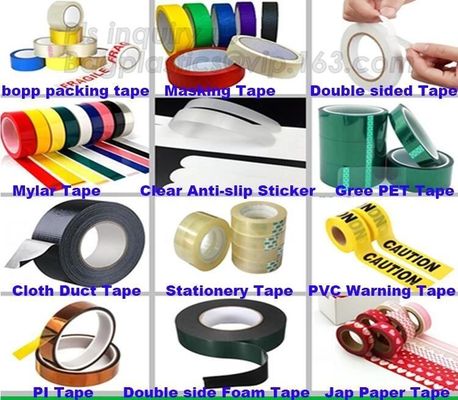 Mylar tape,clear anti-slip sticker,green pet tape,cloth duct tape, stationery tape,pvc warning tape,PI Tape,Double side,