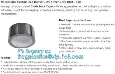 SILVER TAPE, BLACK SCOTH, 2&quot; x 60y Gaffa Cloth Tape Duct Waterproof Heavy Duty Strong gaffer duck tape, BAGEASE, BAGPLAS