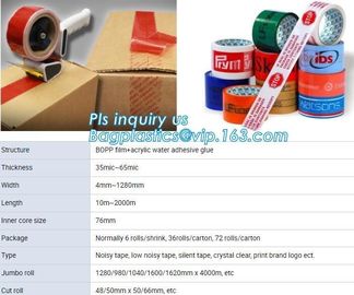 Custom high quality logo printed adhesive packaging bopp tape,rubber base adhesive carton packaging bopp packing tape