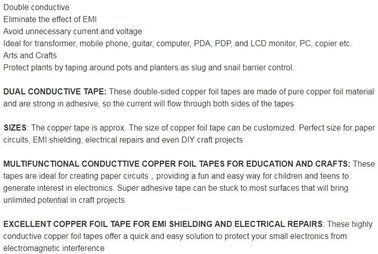 Adhesive Backed Copper Foil Tape Electrically Conductive for glass/EMIElectrically Conductive Copper Foil Tape bagease