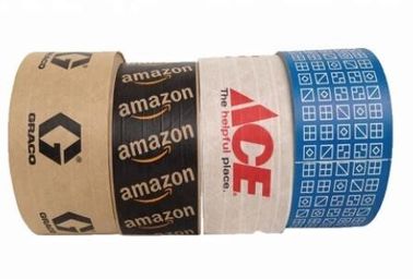 Reinforced Water Activated Custom Printed Kraft Paper Gummed Tape,Conventional Brown/White Kraft Paper Filament Sticker