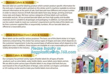 barcode labels,stickers,blank roll,sheet form,bottle labels &amp; stickers,art stickers,simili woodfree stickers,fluorescent