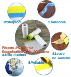 pre-taped paintable car masking film,auto paint solution HDPE masking film,1500*2300mm Masking Film Tape Roll Self Adhes