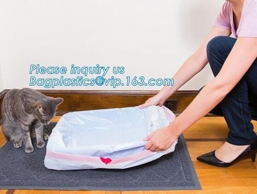 CAT PAN LINERS, DRAWSTRING CAT LITTER TRAY LINERS, CAT LITTER BAGS, CAT PET BAGS, WASTE BAGS, POOP BAGS, DRAWTAPE BAGS,