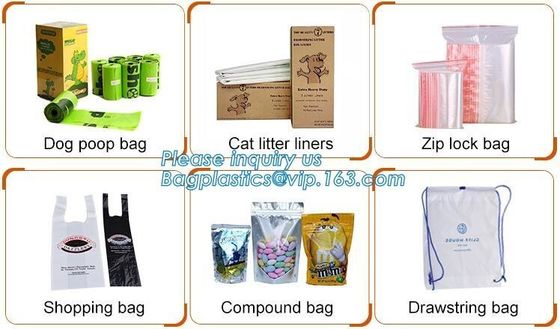 Custom Printed Biodegradable Pet Dog Disposal Poop Waste Bag, Pet Waste Bags Biodegradable Pet Dog Poop Bag, bagplastics