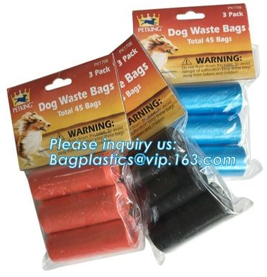 biodegradable dog poop bags/dog waste bags with dispenser, Dog Waste Bags with Dispenser and Leash Clip/Pet waste bag